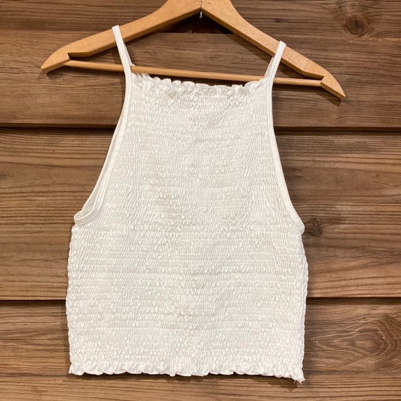 Gaze White Smocked Tank Top - Picture 1 of 5